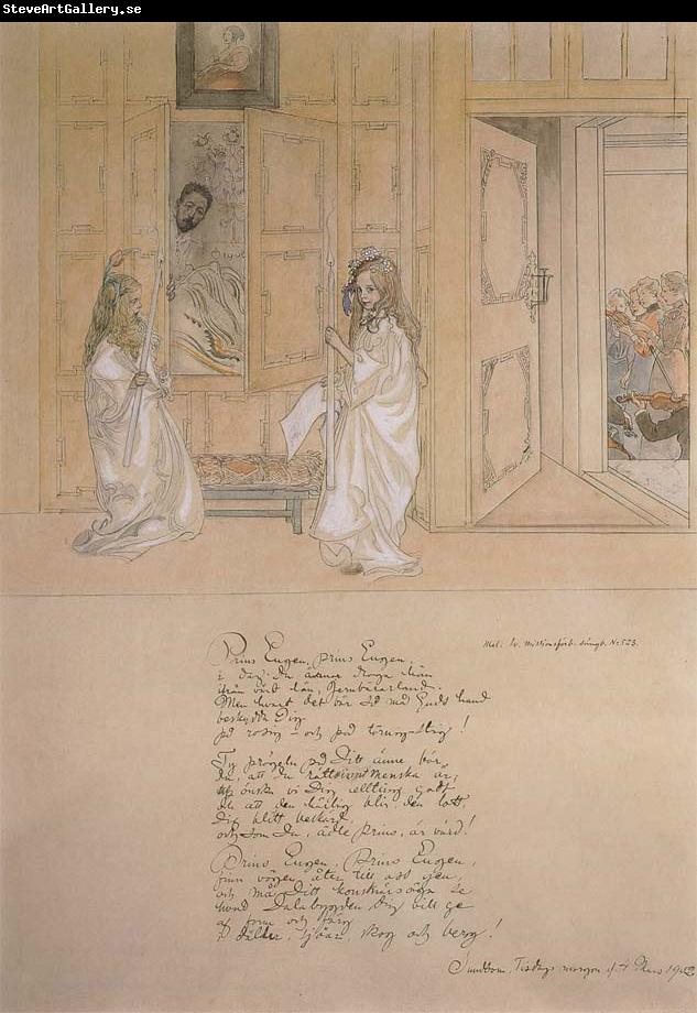 Carl Larsson Morning Serenade for prince Eugen at carl Larsson-s home on march 4 1902